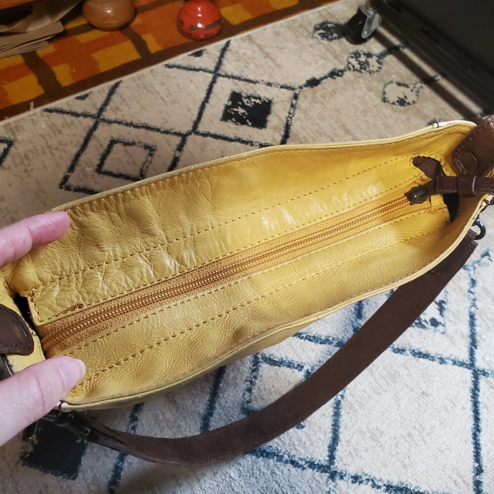 TANO Soft Leather Yellow White Brown Purse - Picture 8 of 8